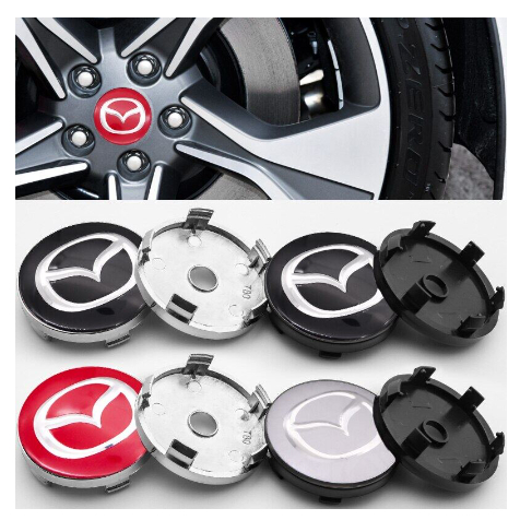 DAWAA Nabenkappen 4-tlg Für Mazda | 60 Mm | CX-3, CX-9, MX-5 | Radnaben-Abdeckung