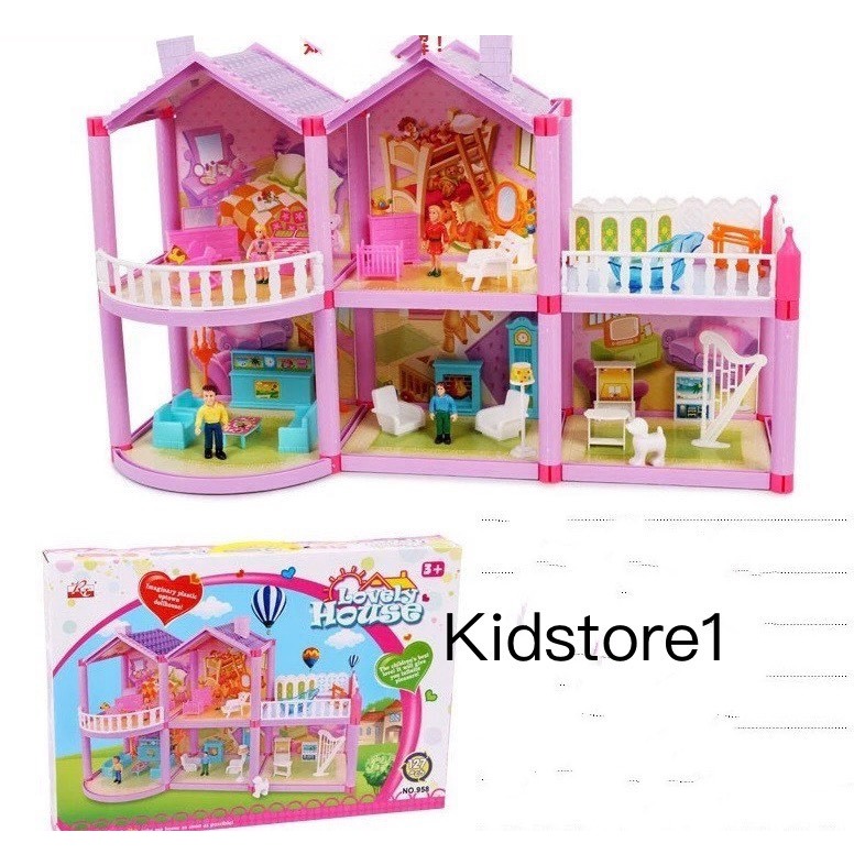 Bộ sưu tập gồm các kiểu đồ chơi mô hình nhà búp bê cỡ lớn