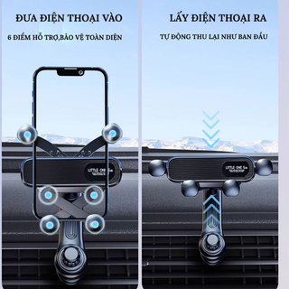 Giá Đỡ Điện Thoại Ô Tô LITTLE ONE 5 - Kẹp Cửa Gió Điều Hòa Xoay 360 Độ, Không Vướng Cửa Gió Điều Hòa Cao Cấp