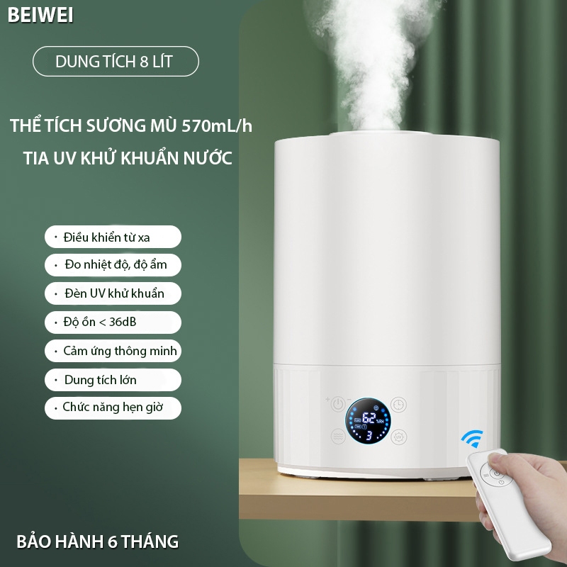 Máy Phun Sương Tạo Ẩm Không Khí Beiwei Dung Tích 6.8 lít