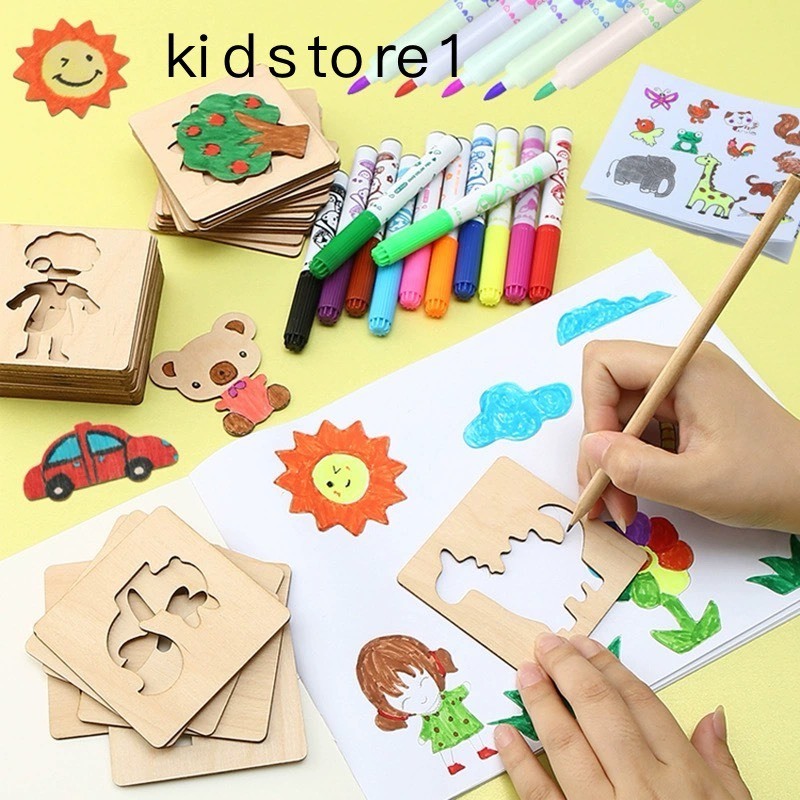 Đồ Chơi Vẽ Trẻ Em Bằng Gỗ Tự Làm Tranh Mẫu Giấy nến Đồ Chơi Học Tập Đồ Chơi Giáo Dục cho Trẻ Em