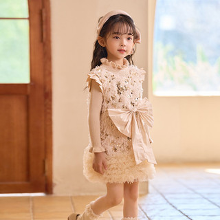 𝐀𝐩𝐫𝐢𝐥 𝐛𝐞́𝐛𝐞́ - SET TUTU váy dạ suông màu trắng be đỏ mùa đông mặc tết cho bé gái sang chảnh tiểu thư