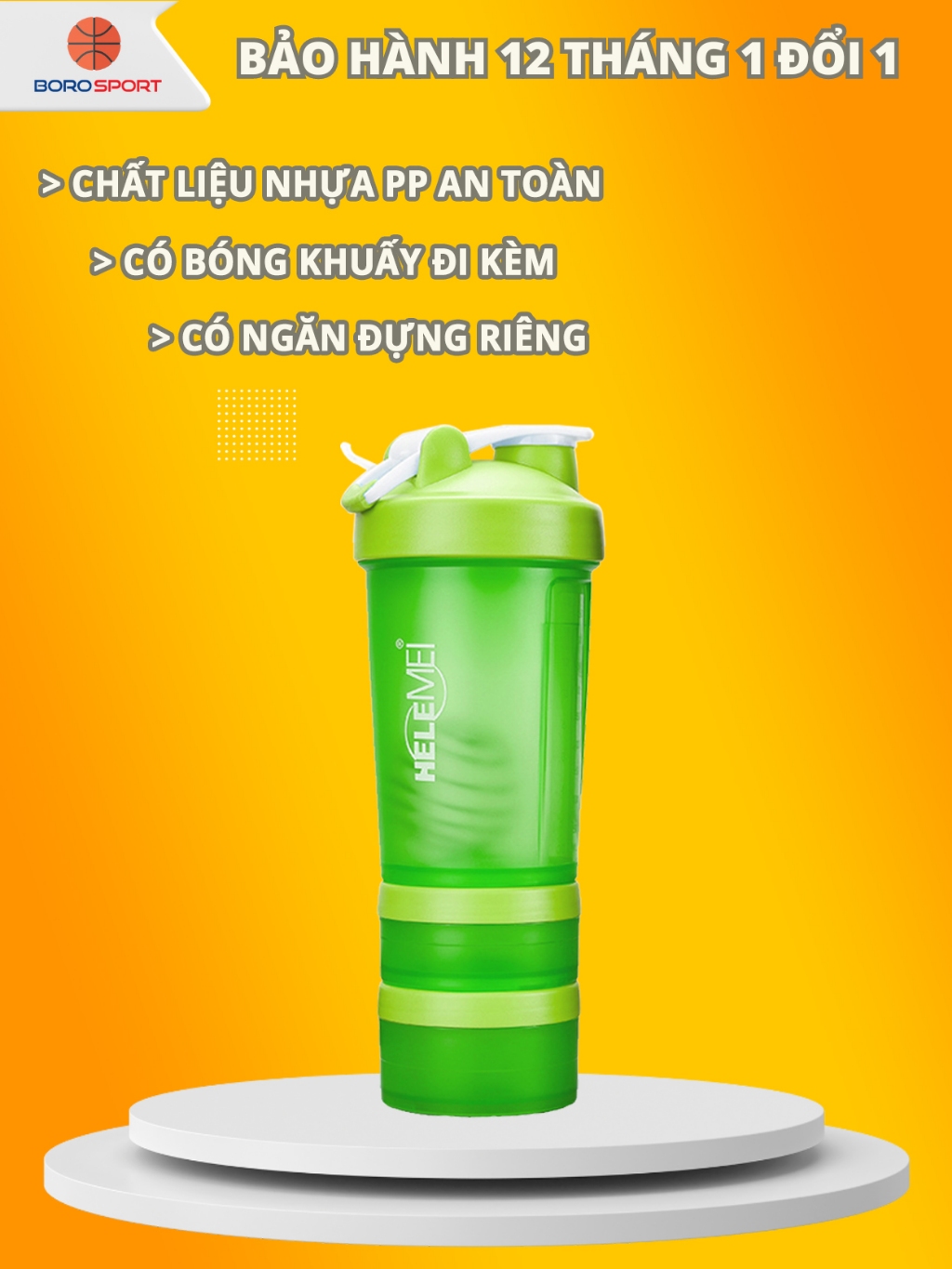 Ảnh Bình Nước Thể Thao Bảo Hành 12 Tháng Chai Nước Tập Gym Thân Tháo Rời Chất Liệu Nhựa An Toàn Cleacco BORO SPORT 1