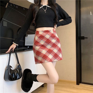 Chân váy dạ caro Forgirl Chân váy chữ A dáng ngắn T027