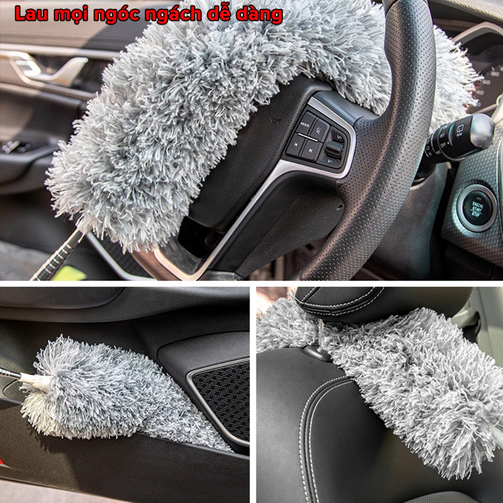 Ảnh Chổi Phất Trần Lau Chùi Quét Trần Nhà Bụi Bẩn Mạng Nhện Trên Cao Có Cán Inox Điều Chỉnh Độ Dài Tới 2,8m Hãng Amalife 3