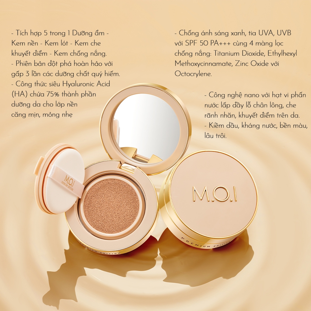 Ảnh Bộ đôi trang điểm MOI Phấn nước che khuyết điểm Premium Baby Cushion và Phấn phủ kiềm dầu Baby Skin Powder 2