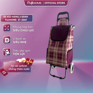 Xe kéo đi chợ siêu thị gấp gọn Fujihome, Giỏ đựng đồ túi vải oxford thời trang chống nước khung thép chịu lực