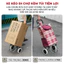 Xe kéo đi chợ siêu thị gấp gọn Fujihome, Giỏ đựng đồ túi vải oxford thời trang chống nước khung thép chịu lực