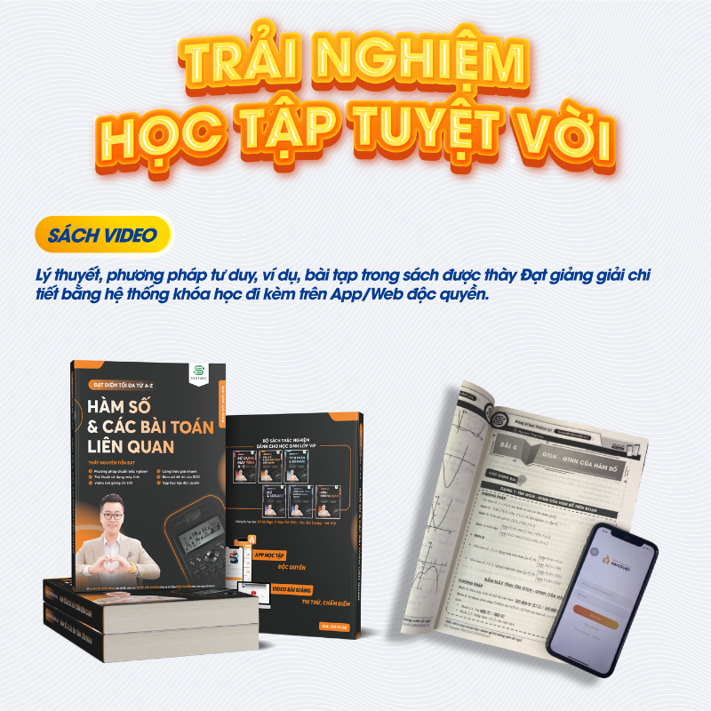 Ảnh Sách Đạt Điểm Tối Đa Từ A Đến Z Hàm Số Và Các Bài Toán Liên Quan 2024 biên soạn bởi thầy Nguyễn Tiến Đạt 1