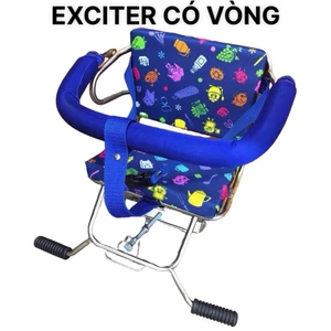 Ghế ngồi xe máy , Yên Nệm, Có tựa, Có Vòng, Có Gác Chân, An Toàn Cho Bé , GHẾ SỐ GẬP INOX CÓ VÒNG XE EXCITER