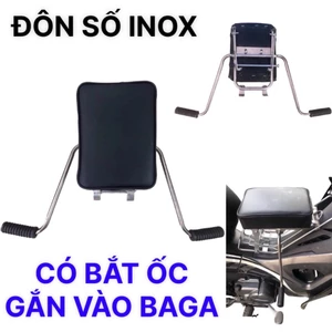 GHẾ ĐÔN SỐ INOX YÊN NỆM ĐEN CAO CẤP AN TOÀN CHO BÉ