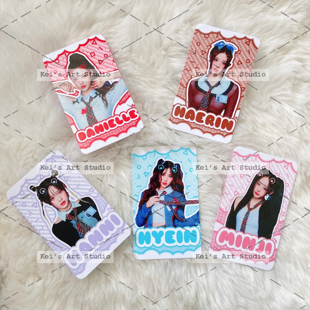 [CARD DES] 1 set 5cái - 5mem photocard thiết kế NEWJEANS: Minji, Hanni, Danielle, Haerin và Hyein