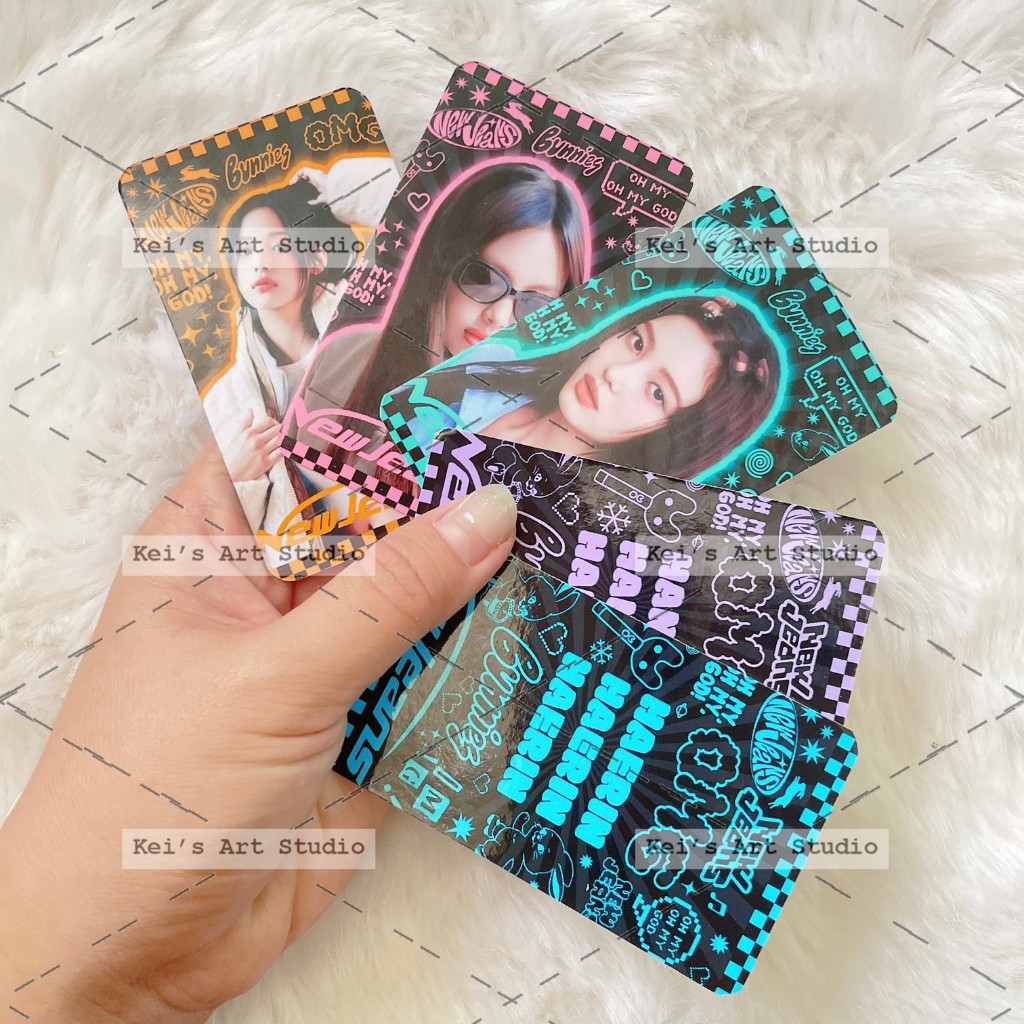 [CARD DES] 1 set 5cái - 5mem photocard thiết kế NEWJEANS: Minji, Hanni, Danielle, Haerin và Hyein