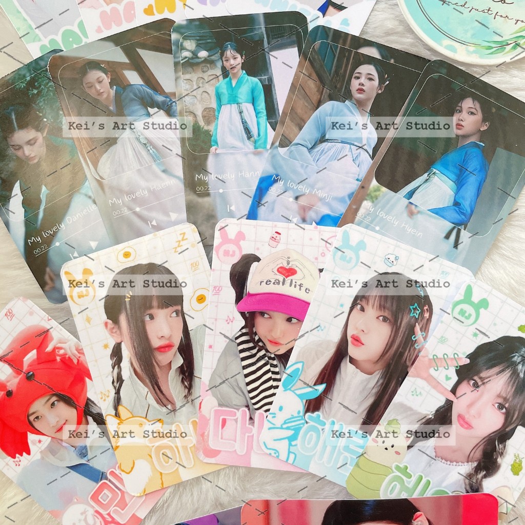 [CARD DES] 1 set 5cái - 5mem photocard thiết kế NEWJEANS: Minji, Hanni, Danielle, Haerin và Hyein
