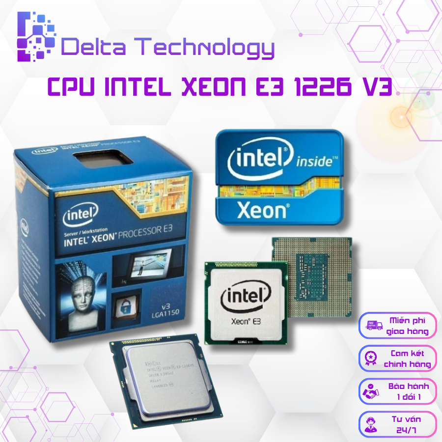CPU Intel Xeon E3-1226 v3 - Tốc độ Upto 3.7Ghz, 4 nhân 4 luồng, 8MB ...