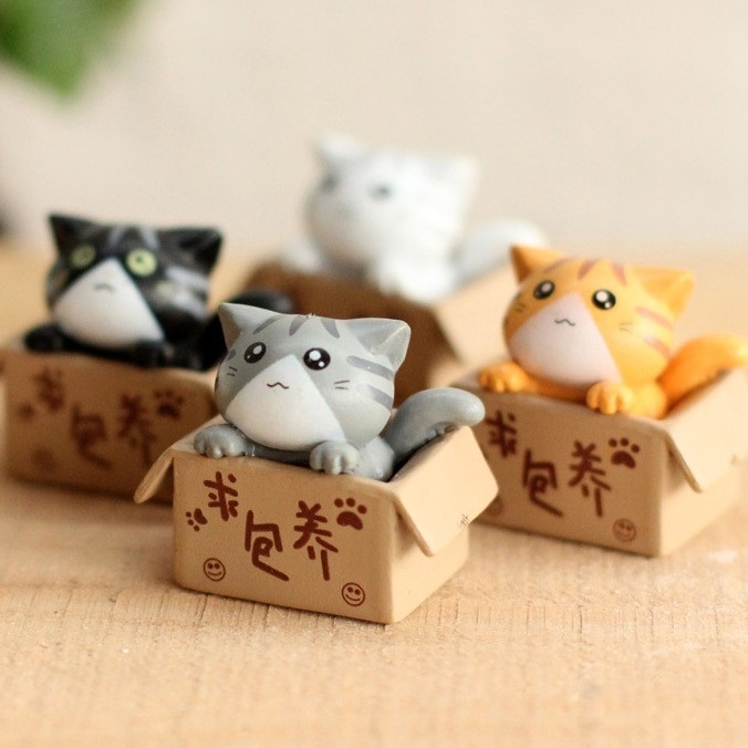 Mèo mini mô hình trong hộp cực dễ thương | Shopee Việt Nam