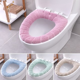 Lót bồn cầu mùa đông có dây kéo, Miếng lót bồn cầu chống lạnh loại nỉ dày sử dụng nhiều lần 88205