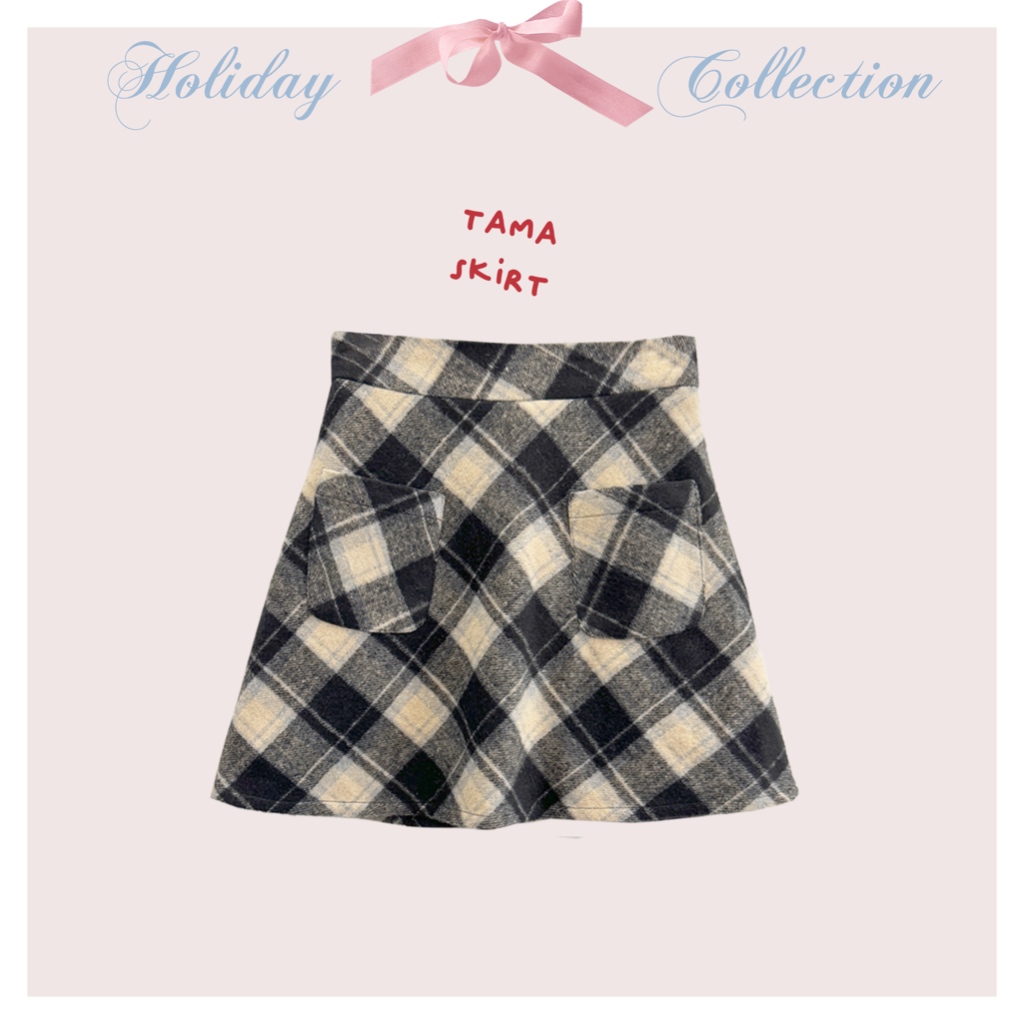 Chân váy dạ kẻ caro dáng A Tama Skirt