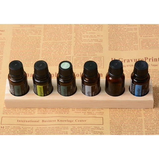 Giá Đỡ Trưng Bày Lọ Tinh Dầu 6 Ngăn Bằng Gỗ Trơn Dung Tích 15ml