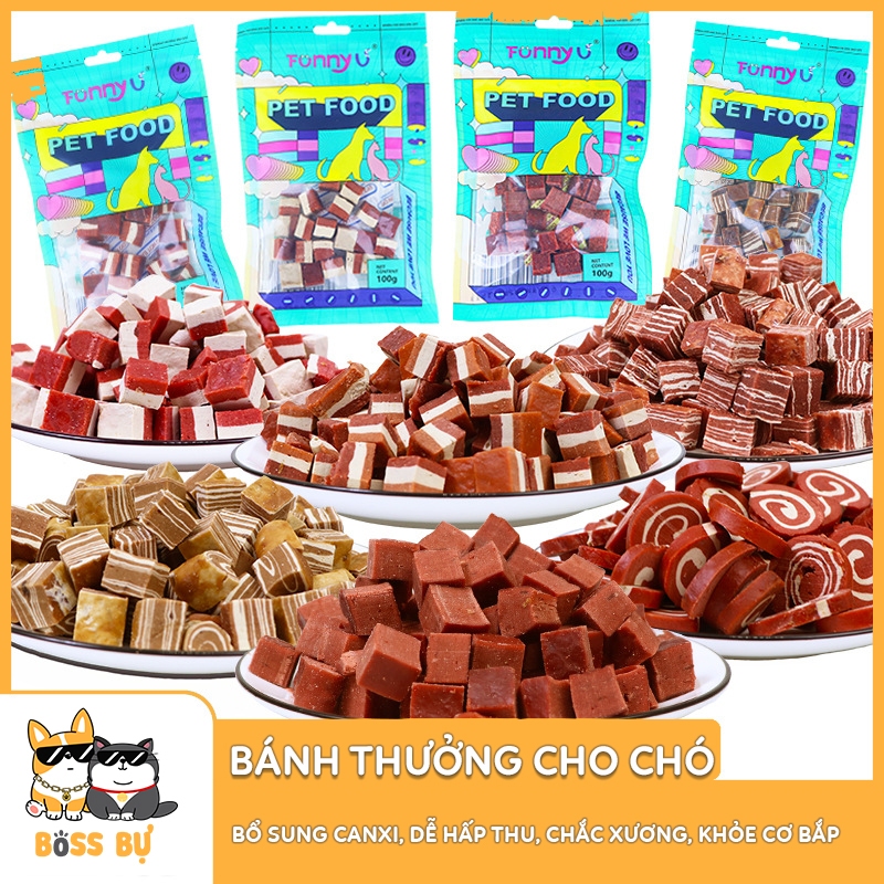 BÁNH THƯỞNG CHO CHÓ, Đồ Ăn Nhẹ Cho Chó 100G, Có Nhiều Hương Vị Đặc Biệt ...