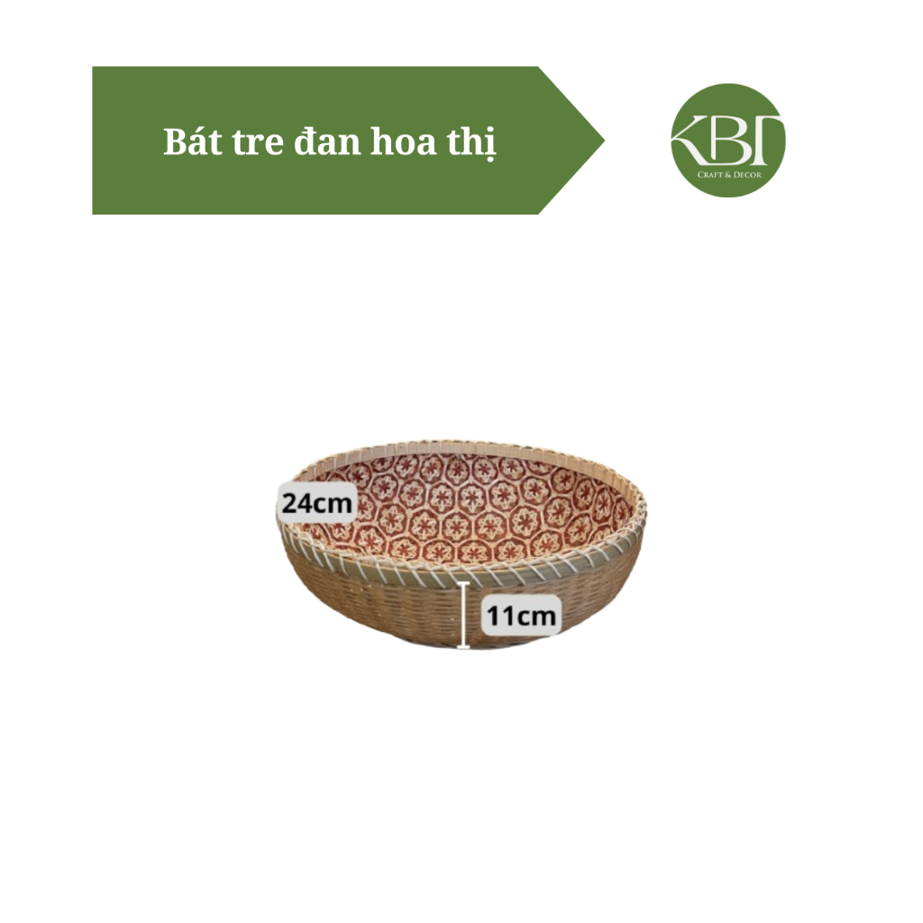 Bát tre đan hoa thị đựng thực phẩm, trang trí không gian bếp và phòng ...