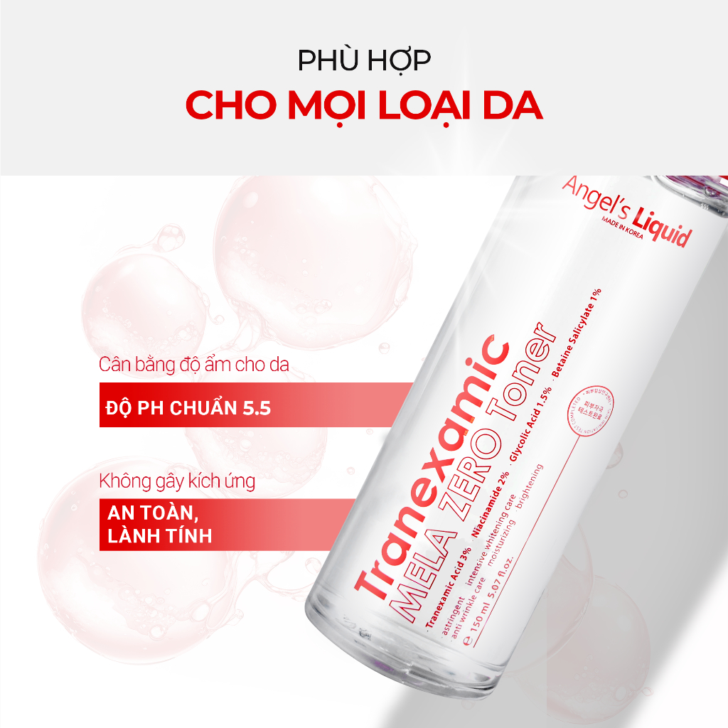 Ảnh Bộ Sản Phẩm Toner - Serum - Kem Dưỡng Giảm Thâm Nám Chuyên Biệt Angel's Liquid Tranexamic Acid Mela Zero 1