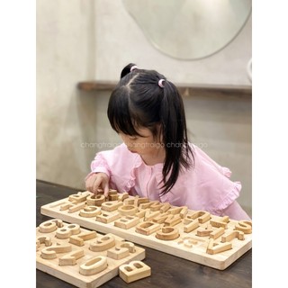 Bảng Xếp Chữ Cái Alphabet Bằng Gỗ, Đồ Chơi Gỗ Giáo Dục Xếp Gỗ Trí Tuệ, Đồ Chơi Học Tập Chàng Trai Gỗ