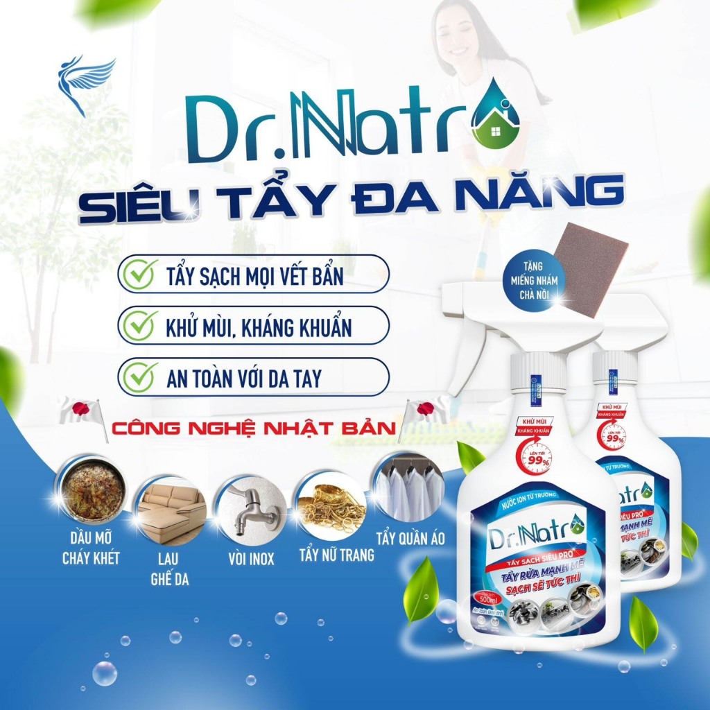 Nước Tẩy Đa Năng Dr Natro - Siêu Tẩy Đa Năng Dr Natro Tẩy Sạch Mọi Vết Bẩn