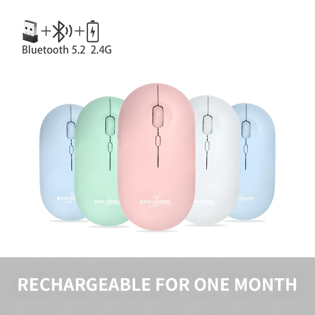 Chuột Bluetooth  A2 chức năng kép 2.4GHz + Bluetooth Không Dây Im Lặng Cho Laptop, BH 24 Tháng