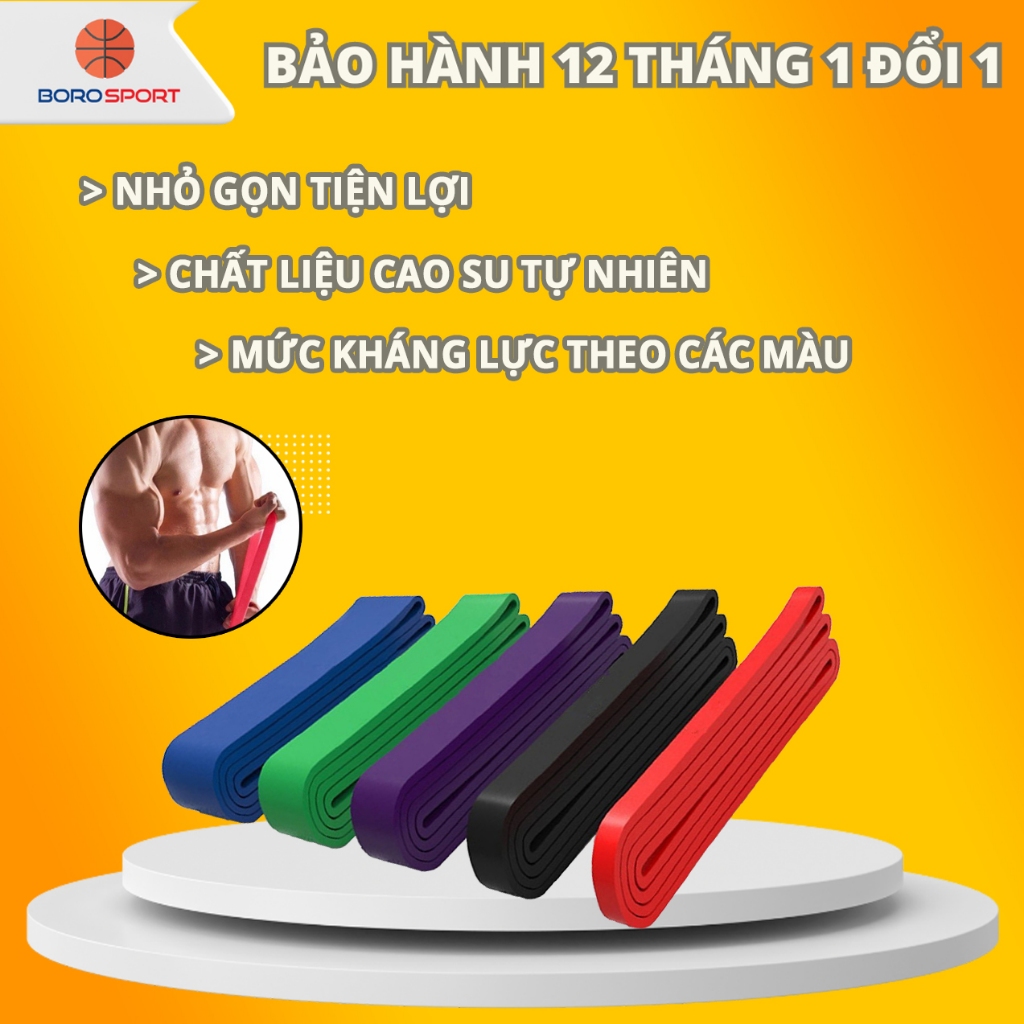Ảnh Dây Kháng Lực Cleacco – Boro Sport | Mẫu Mới 2025 | Tập Gym Toàn Thân – 5 Mức Tải – Cao Su Bền Dẻo – Bảo Hành 12 Tháng 2