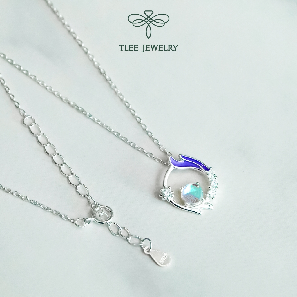 Dây chuyền bạc nữ TLEE đuôi cáo mặt đá moon nữ tính TLEE JEWELRY D0262 | BigBuy360 - bigbuy360.vn