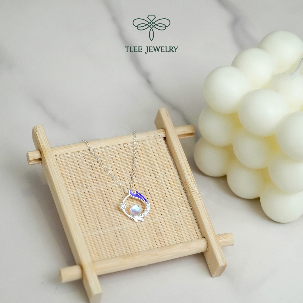Dây chuyền bạc nữ TLEE đuôi cáo mặt đá moon nữ tính TLEE JEWELRY D0262 | BigBuy360 - bigbuy360.vn