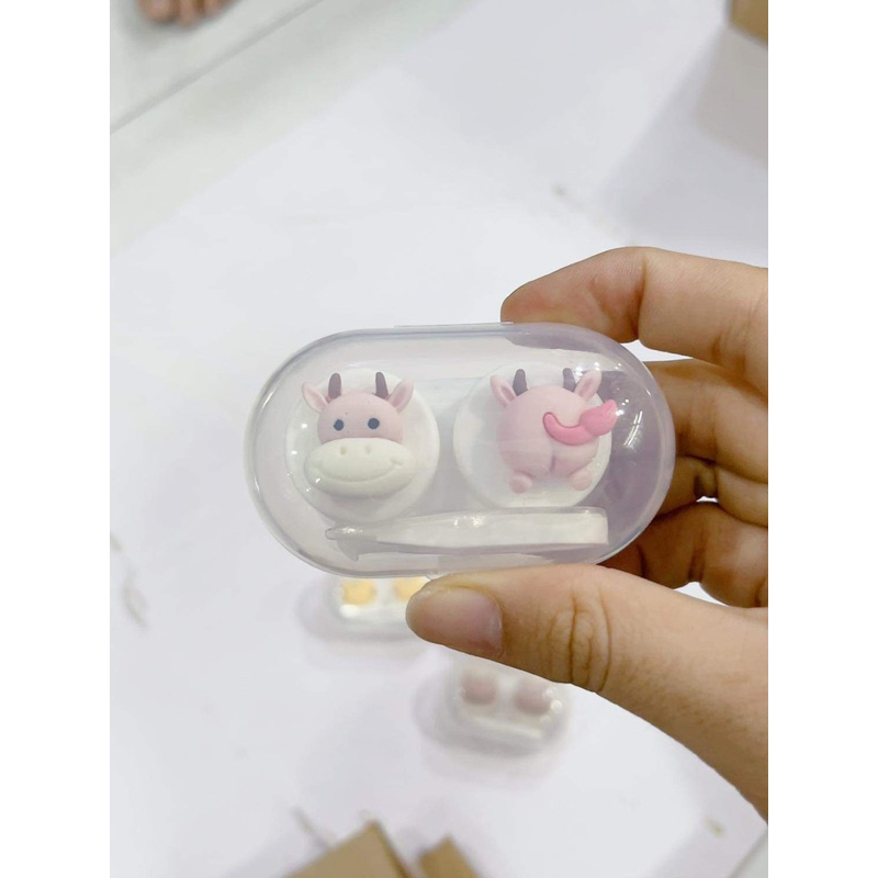 khay gương mini đựng Lens thú  cute