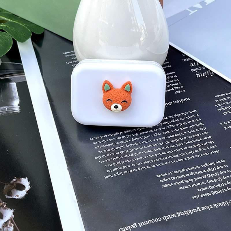 khay đựng lens mini hình thú cute nên trắng Muneyes
