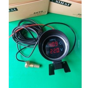 Đồng hồ báo nhiệt 2 chế độ tròn, Đồng hồ báo nhiệt độ nước và báo điện bình acquy SIHAI.