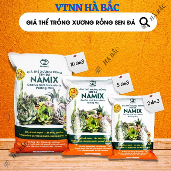 Giá Thể Xương Rồng và Sen Đá Namix - Tơi xốp, Thoáng khí, Giúp rễ phát triển mạnh và cây khỏe mạnh (5dm3)
