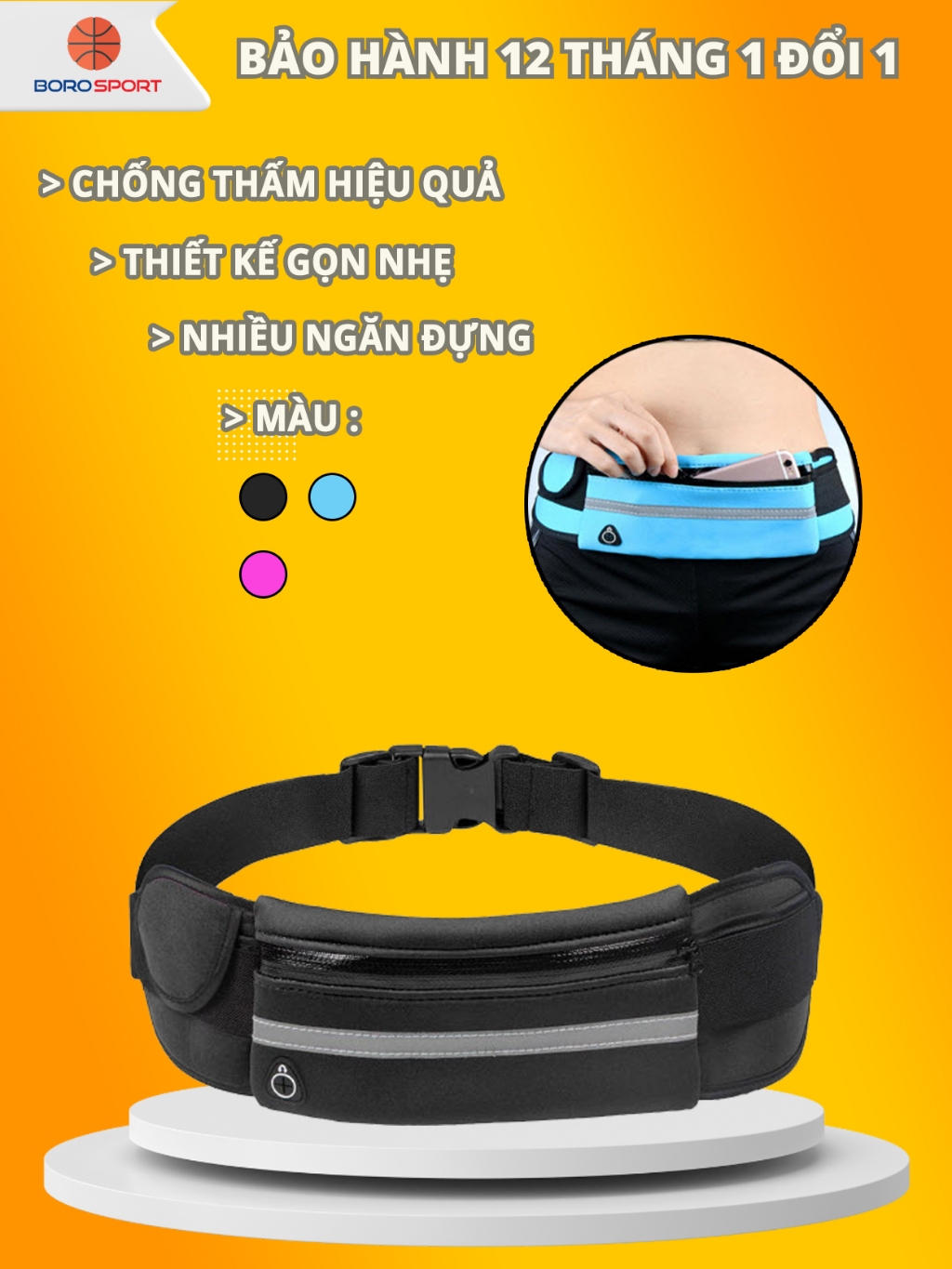 Ảnh Đai Chạy Bộ Giá Ưu Đãi Túi Chạy Bộ Thắt Lưng Thiết Kế Chống Nước Dải Phản Quang Chạy Ban Đêm Cleacco DCB Boro Sport 1