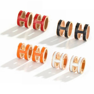 Khuyên tai LAMY Orange H-shaped Earrings Rose Gold 3054