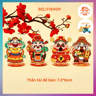 Thần Tài May Mắn Mini Có Đế Decor Xinh Để Bàn Bằng acrylic Phong Cách Trung Hoa Dễ Thương