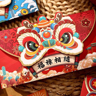 Combo 40 Bao Lì Xì Tết 2024 Rồng Lân 3D Cao Cấp Hình Thật Shop