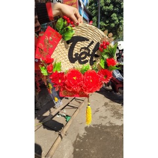 Quạt cọ trang trí tết 2024 chỉ 60k