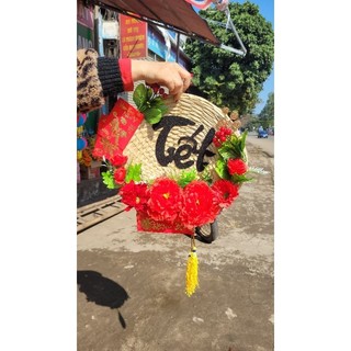 Quạt cọ trang trí tết 2024 chỉ 60k