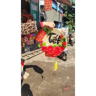 Quạt cọ trang trí tết 2024 chỉ 60k
