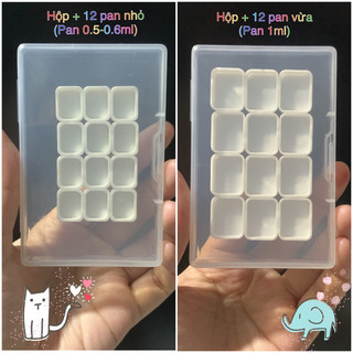 POCKET PAN - Hộp Nhựa Chiết Màu Gắn Sẵn Ô Nhựa Nhỏ 🌷 Hộp Rỗng Không Màu 🌷 Hợp Dùng Với Màu Nước, Màu Gouache 🌻