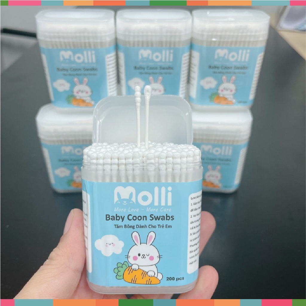 Tăm Bông Molli Chất Liệu An Toàn Sử Dụng Dễ Dàng Tiện Lợi Cho Mẹ Và Bé Đậu Đậu Store