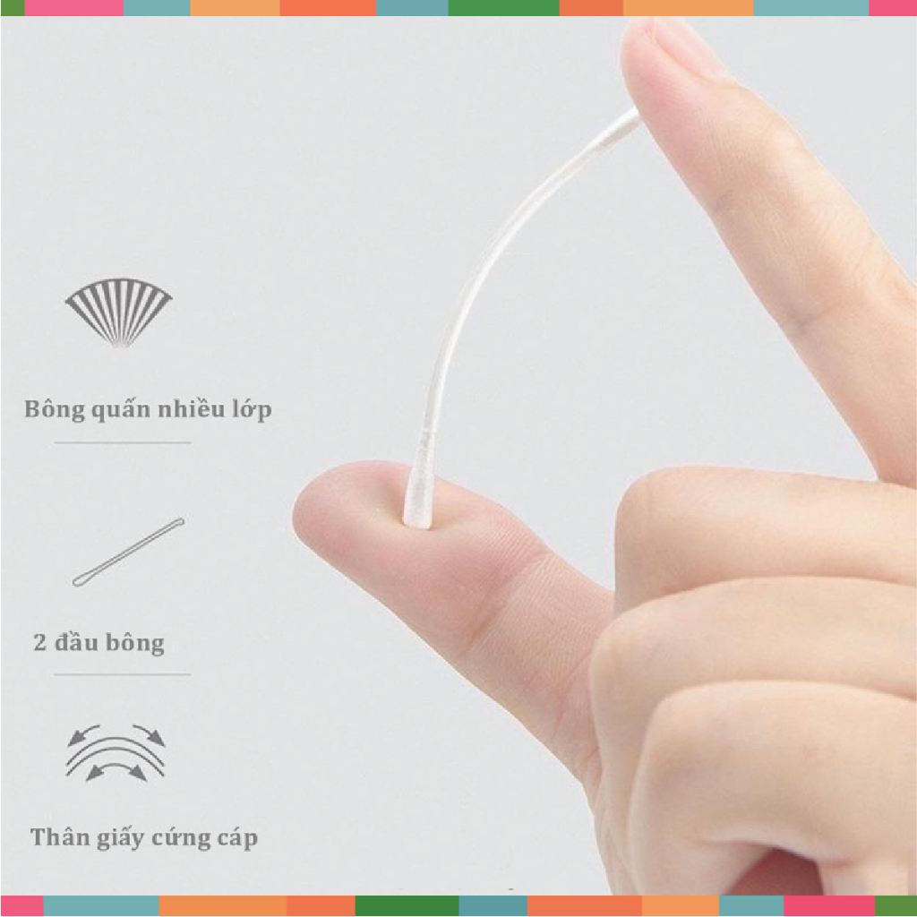 Tăm Bông V - Cool Kháng Khuẩn Thiết Kế 2 Đầu Thông Minh An Toàn Cho Bé Sơ Sinh Đậu Đậu Store