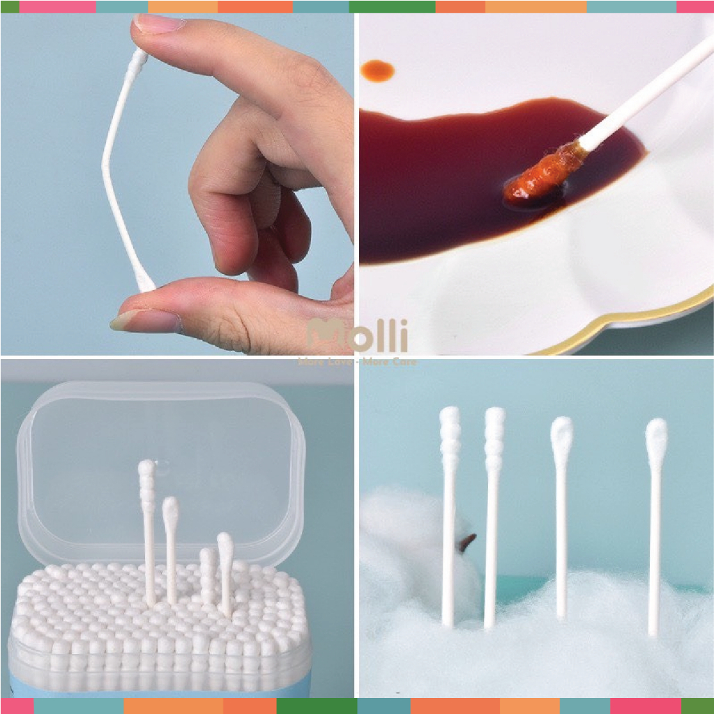 Tăm Bông Molli Chất Liệu An Toàn Sử Dụng Dễ Dàng Tiện Lợi Cho Mẹ Và Bé Đậu Đậu Store