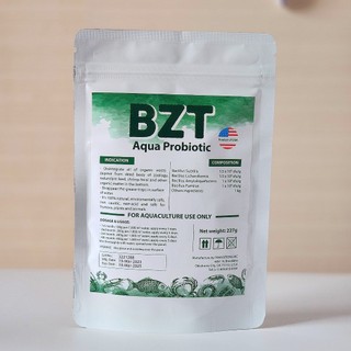 5 Gói Men Vi sinh Bể Cá, Ao Nuôi Tôm Công Nghiệp BZT Xanh, Vi Sinh Làm Trong Nước, Phân Hủy Bùn Khử Mùi Hôi. Gói 227gram