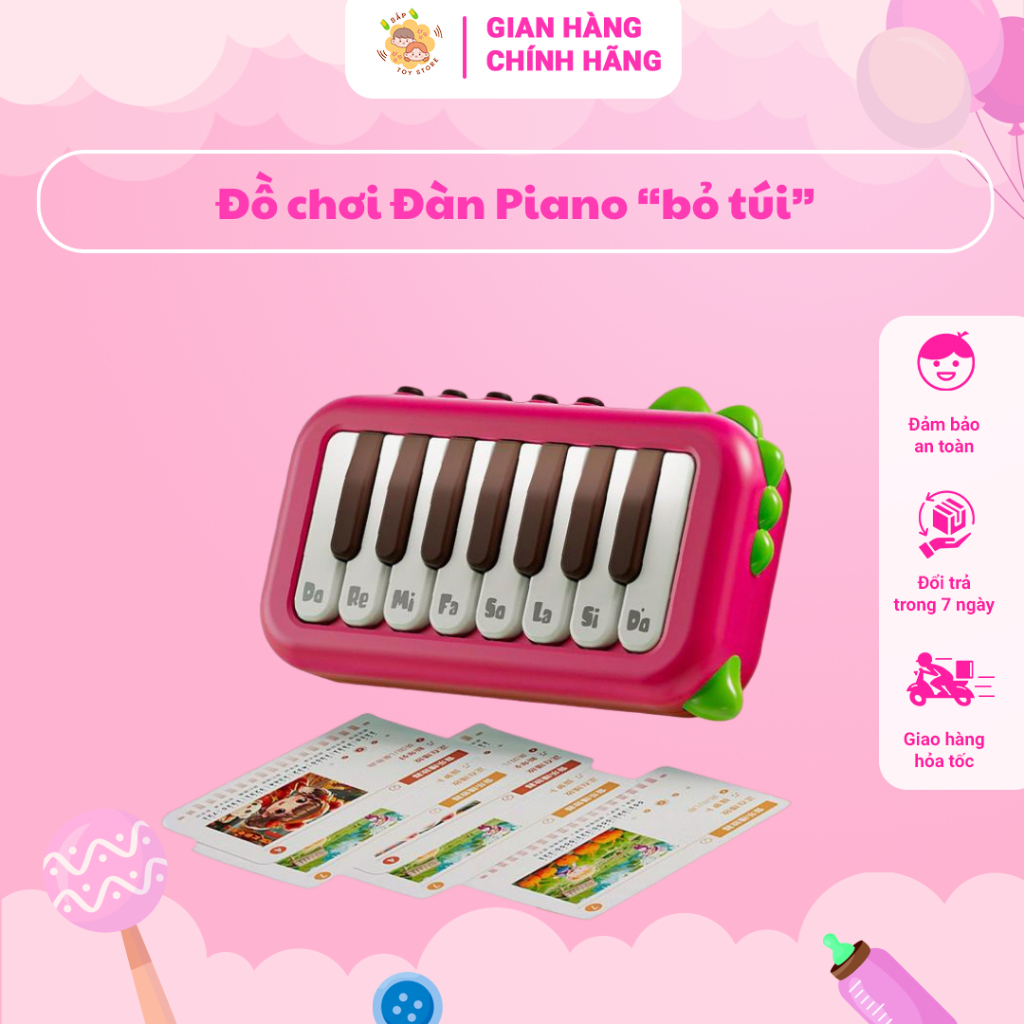 Đồ chơi Đàn Piano BẮP TOYSTORE - Đàn Piano 15 phím có nhạc, đèn, nhỏ ...