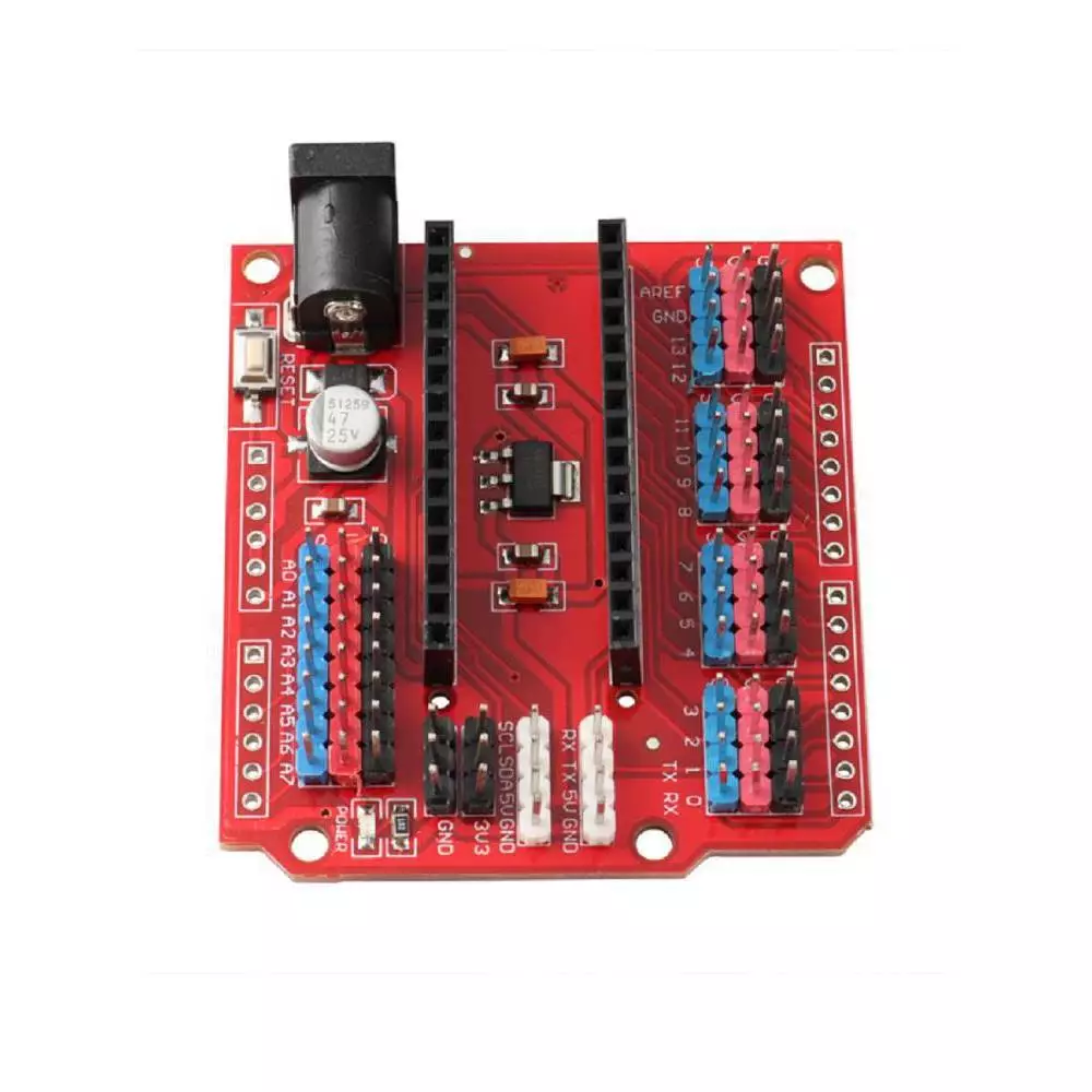 Đế Ra Chân cho Arduino Nano IO Shield - Board Mạch Mở Rộng Chân Màu Đỏ
